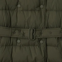 Long Nylon Hooded Puffer Coat in Shale - Women | Burberry® Official