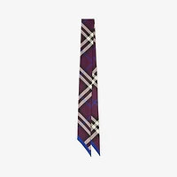 Skinny Check Silk Scarf in Pansy | Burberry® Official