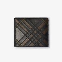 Check Intarsia Bifold Wallet in Peat brown - Men | Burberry® Official