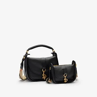 Small B Clip Messenger Bag in Black - Women, Leather | Burberry® Official