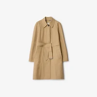 Mid-length Bonded Cotton Car Coat in Flax beige - Women, Technical | Burberry® Official