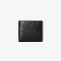 Embossed Check Bifold Wallet in Black - Men | Burberry® Official