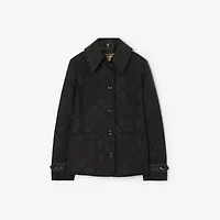 Micro Check-stitch Nylon Jacket in Black - Women | Burberry® Official
