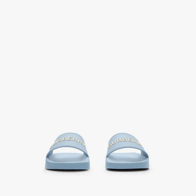 Logo Slides in Sunbleached blue/dove white - Women | Burberry® Official