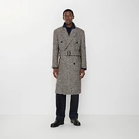 Wool Mohair Blend Tailored Coat in Rice beige/raven grey - Men | Burberry® Official