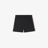 Check Trim Swim Shorts in Black | Burberry® Official
