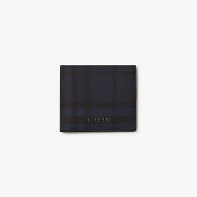City Check Bifold Wallet in Navy - Men, Technical, Cotton | Burberry® Official