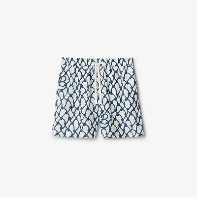 Knot Silk Shorts in Pool - Women | Burberry® Official
