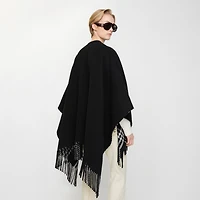 EKD Fil Coupé Wool Cape in Black/calico beige | Burberry® Official