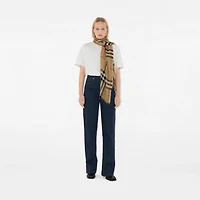 Wide Check Wool Silk Scarf in Archive beige | Burberry® Official