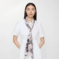 Skinny Reversible Etched Knight Silk Scarf in Quartz pink | Burberry® Official