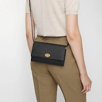 Cotswolds Strap Wallet in Black - Women, Leather | Burberry® Official
