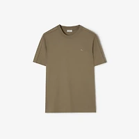 Check Piping Cotton T-shirt in Finch brown - Men | Burberry® Official