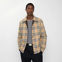 Reversible Quilted Nylon Overshirt in Clove brown - Men | Burberry® Official