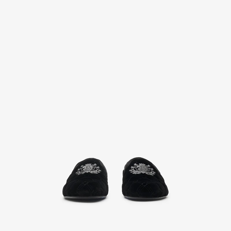 Quilted Velvet Estate Slippers in Black - Men | Burberry® Official