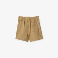 Cotton Blend Shorts in Sand | Burberry® Official