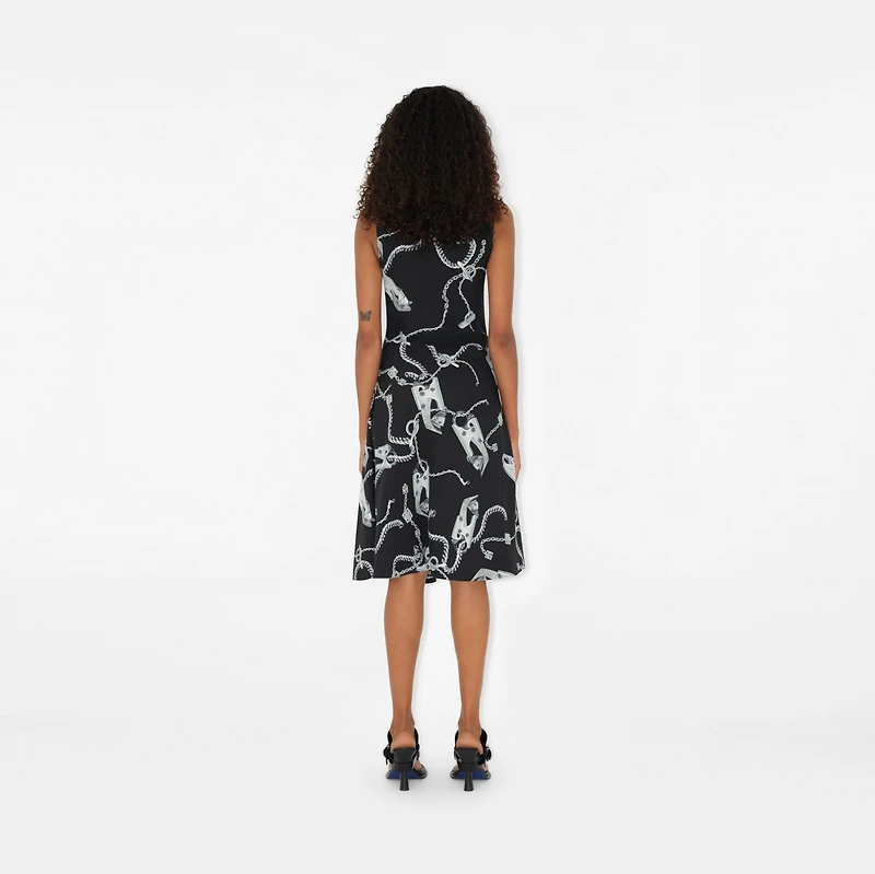 Knight Hardware Dress in Silver/black - Women | Burberry® Official