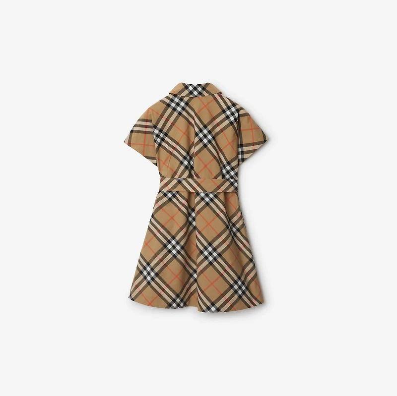 Check Cotton Shirt Dress in Sand | Burberry® Official