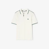 Cotton Blend Tennis Polo Shirt in Chalk white - Men | Burberry® Official
