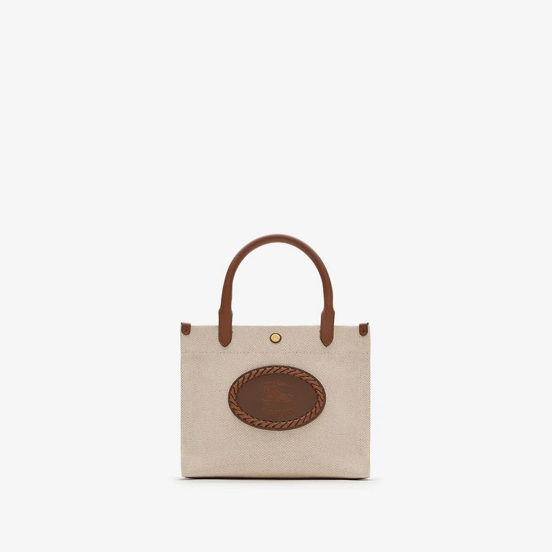 Mini Clovelly Tote in Natural - Women, Cotton | Burberry® Official