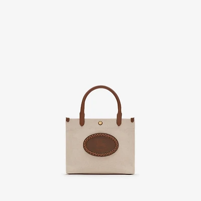 Mini Clovelly Tote in Natural - Women, Cotton | Burberry® Official