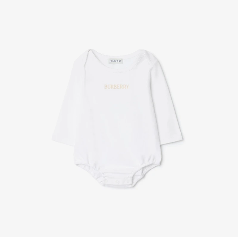 Check Cotton Three-piece Baby Gift Set in Sand beige - Children | Burberry® Official