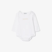 Check Cotton Three-piece Baby Gift Set in Sand beige - Children | Burberry® Official
