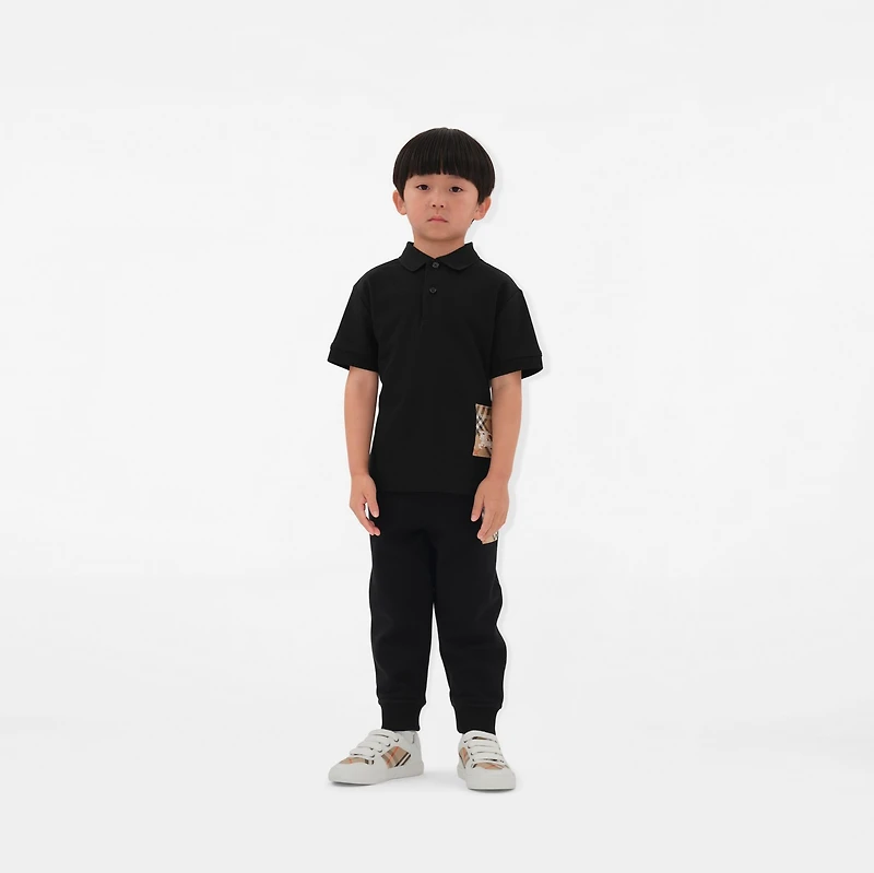 Check Label Cotton Jogging Pants in Black | Burberry® Official