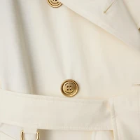 Mid-length Gabardine Kensington Trench Coat in Cotton - Women, Cotton Gabardine | Burberry® Official