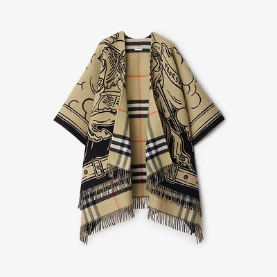 Stormy Knight Wool Cape in Sand | Burberry® Official