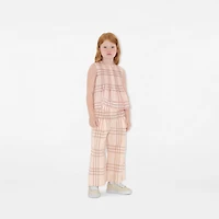 Check Cotton Trousers in Shell | Burberry® Official