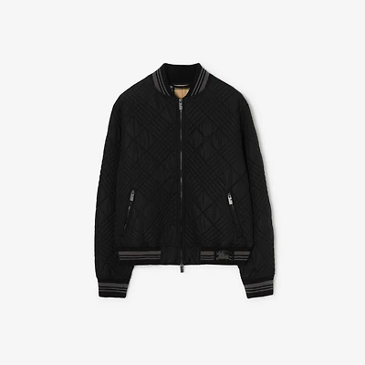 Micro Check-stitch Rakewood Bomber Jacket in Black - Men | Burberry® Official