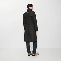 Long Geometric Nylon Blend Foxfield Trench Coat in Black/shade brown - Men | Burberry® Official