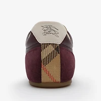 Leather Knight Runner Sneakers in Vineyard red/dove beige - Women | Burberry® Official