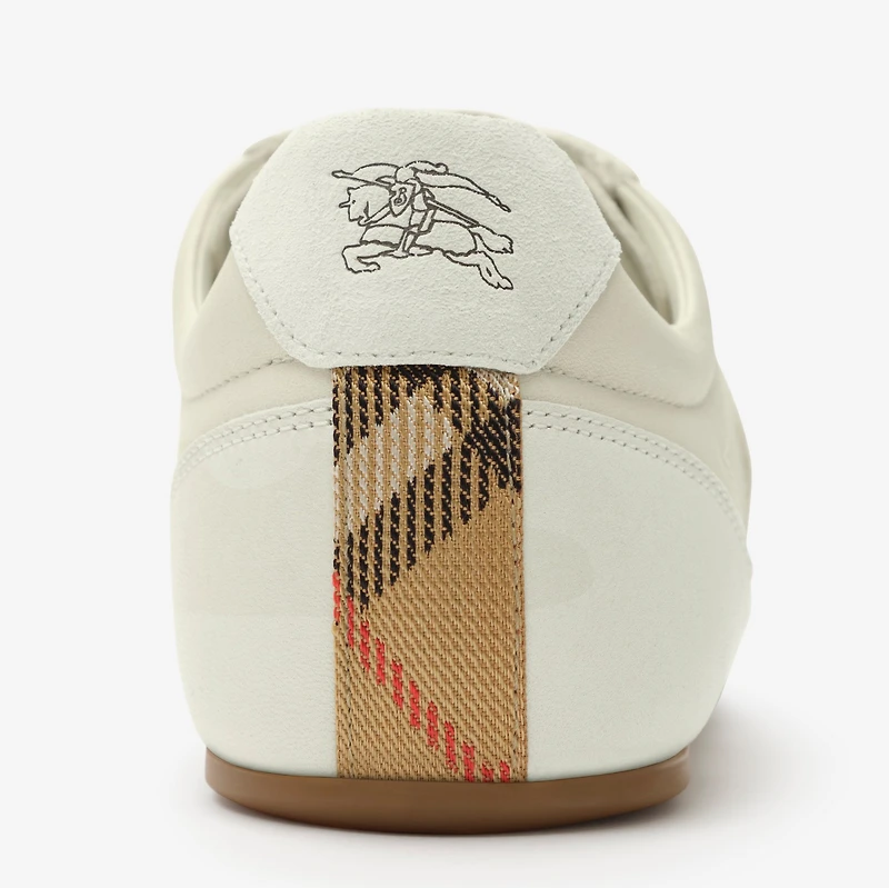 Leather Knight Runner Sneakers in Dove beige - Women | Burberry® Official