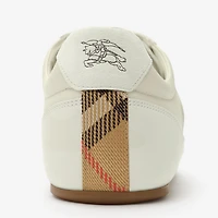 Leather Knight Runner Sneakers​ in Dove beige - Women | Burberry® Official