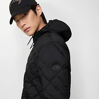 Check-stitch Nylon Doversgreen Puffer Jacket in Black - Men | Burberry® Official