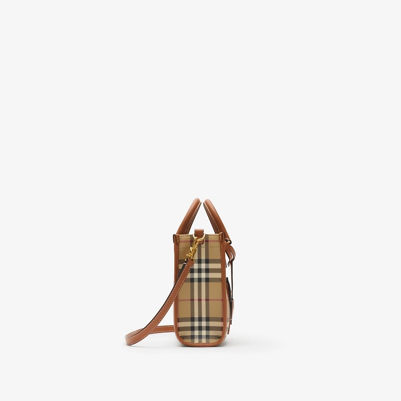 Mini Freya Tote in Archive beige/briar brown - Women | Burberry® Official