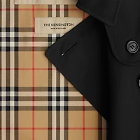 Long Kensington Heritage Trench Coat in Black - Women, Cotton Gabardine | Burberry® Official