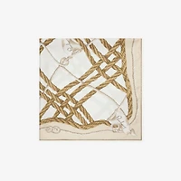 Knot Check Silk Scarf in Thatch | Burberry® Official