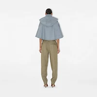 Bleached Cotton Hooded Capelet in Gale - Women | Burberry® Official