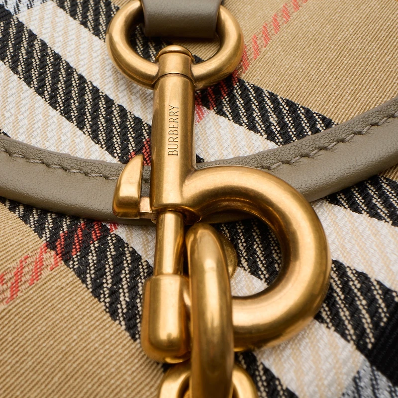 Mini B Clip Messenger Bag in Sand beige - Women | Burberry® Official