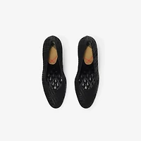 Check Suede Trinket Pumps in Black - Women, Leather | Burberry® Official
