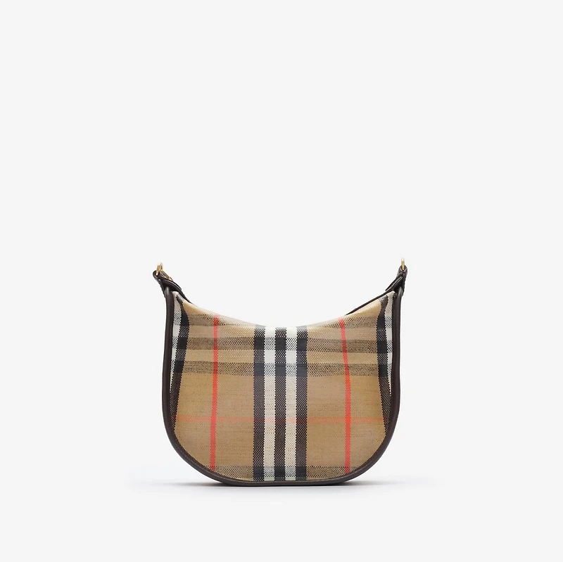 Mini Highlands Chain Bag in Sand beige - Women, Cotton, Linen | Burberry® Official