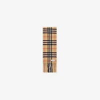 Narrow Check Cashmere Scarf in Sand beige | Burberry® Official
