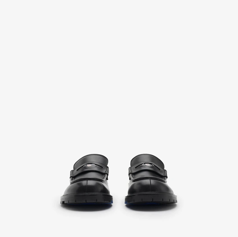 Leather Rogue Loafers in Black - Men | Burberry® Official