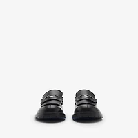 Leather Rogue Loafers in Black - Men | Burberry® Official
