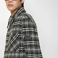 Check Wool Overshirt in Chess black/bass grey - Men | Burberry® Official