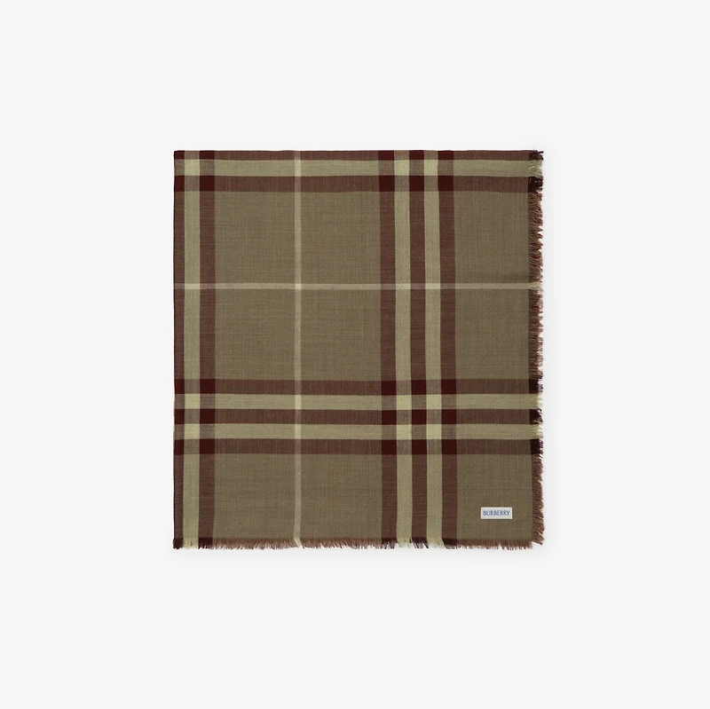 Wide Reversible Check Wool Silk Scarf in Vineyard red | Burberry® Official