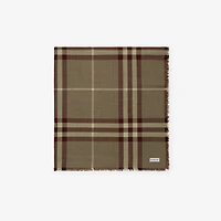 Wide Reversible Check Wool Silk Scarf in Vineyard red | Burberry® Official